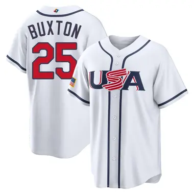 USA Baseball Men's Byron Buxton 2026 World Classic Home Stadium Jersey - Replica White