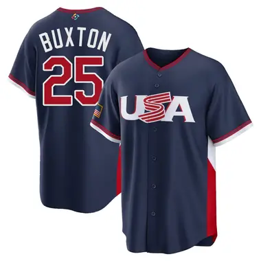USA Baseball Men's Byron Buxton 2026 World Classic Road Stadium Jersey - Replica Navy