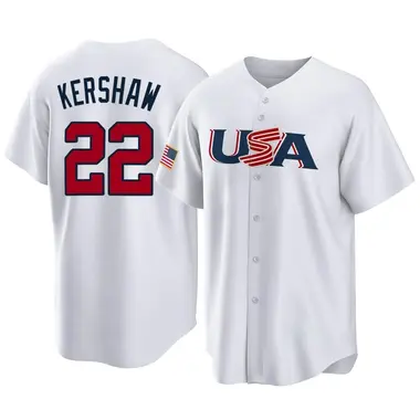 USA Baseball Youth Clayton Kershaw 2023 World Baseball Classic Jersey -  Replica White - USA Store