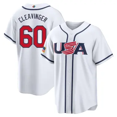 USA Baseball Men's Garrett Cleavinger 2026 World Classic Home Stadium Jersey - Replica White