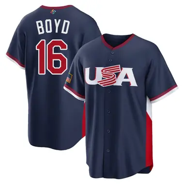 USA Baseball Men's Matthew Boyd 2026 World Classic Road Stadium Jersey - Replica Navy