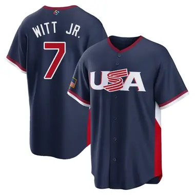 USA Baseball Youth Bobby Witt Jr. 2026 World Classic Road Stadium Jersey - Replica Navy