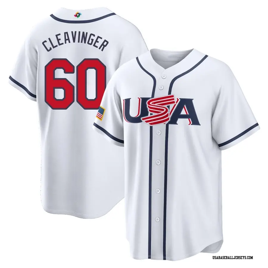 USA Baseball Youth Garrett Cleavinger 2026 World Classic Home Stadium Jersey - Replica White