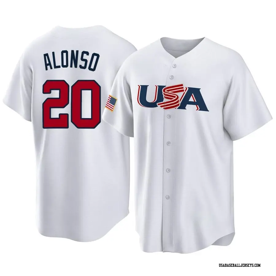 USA Baseball Youth Pete Alonso 2023 World Baseball Classic Jersey - Replica  White - USA Store